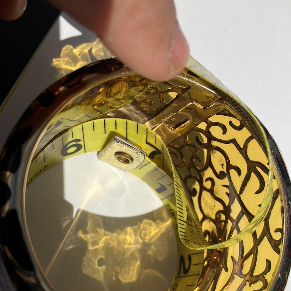 Angelique de Paris Gold over Sterling Silver & Resin Wide Bangle Bracelet - Picture 9 of 11